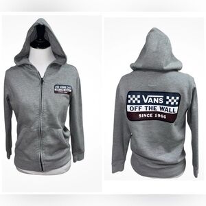 VANS Off the Wall Boy's S Small Full Zip Hoodie Sweater Graphic Print Cotton